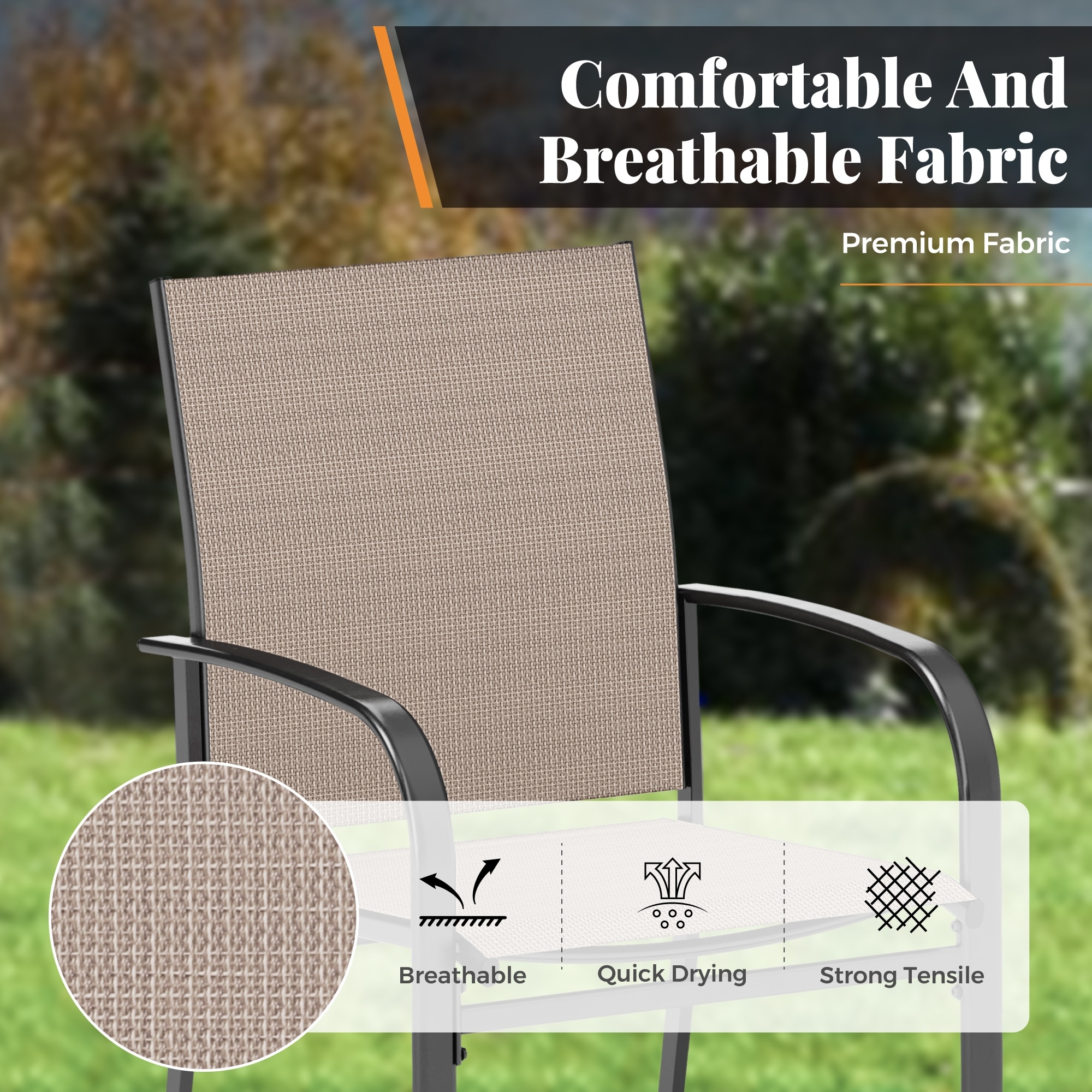 hampton bay round mesh patio umbrella brown and black Replacement Canopy for 6.5' x 10' Its unique gold antiquing adds a touch of vintage charm to any outdoor space MFSTUDIO Patio Table and Chairs
