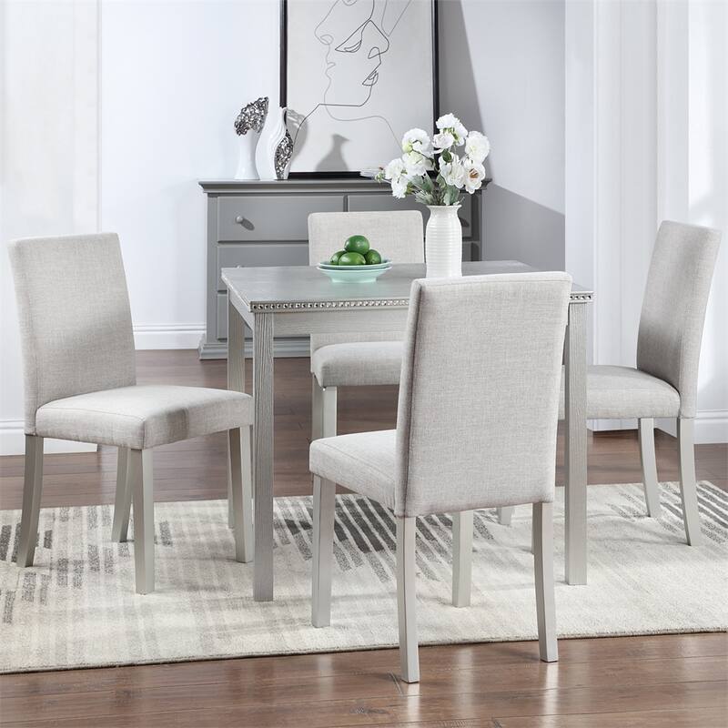 5 Piece Wooden Dining Table Set, Kitchen Table Set,Wooden Dining Table