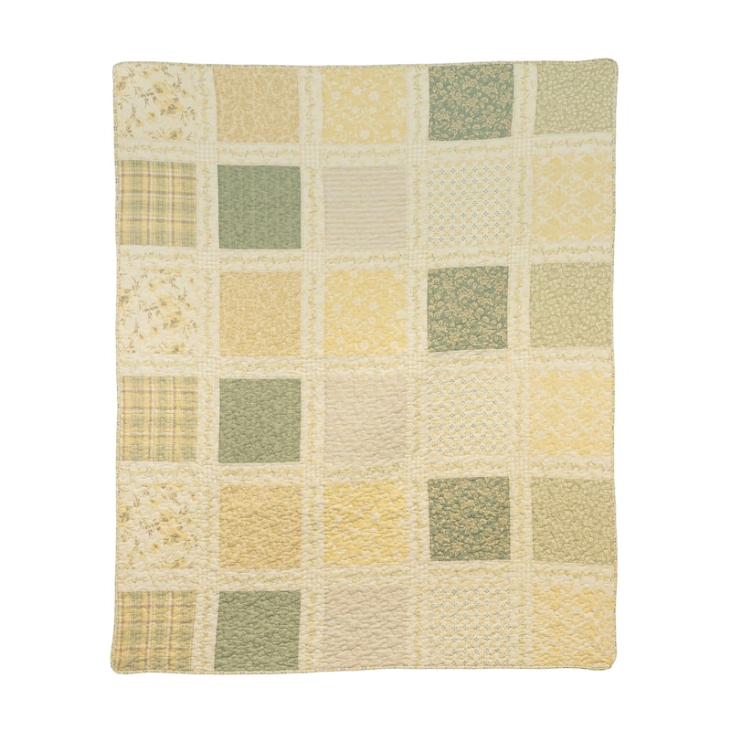 Donna Sharp Meadow Cotton Throw - 50"x60" - Green/Yellow 