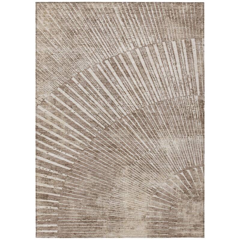 Alnana Contemporary Abstract Weather Resistant Classic Meets Modern Outdoor Rug
