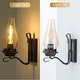 preview thumbnail 4 of 5, Farmhouse vintage wall lantern rust industrial glass wall lamp