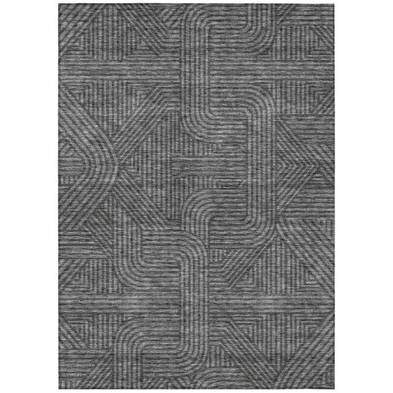 HomeRoots Abstract Transitional Rectangle Outdoor Rug