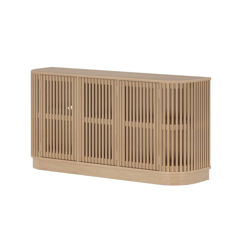 Plank and Beam Contour Curved 3-Door Sideboard/TV Stand