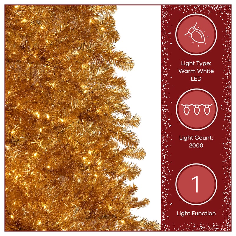 National Tree Company 9 ft. Pre-Lit Christmas True Gold Metallic Tree - 9 Foot