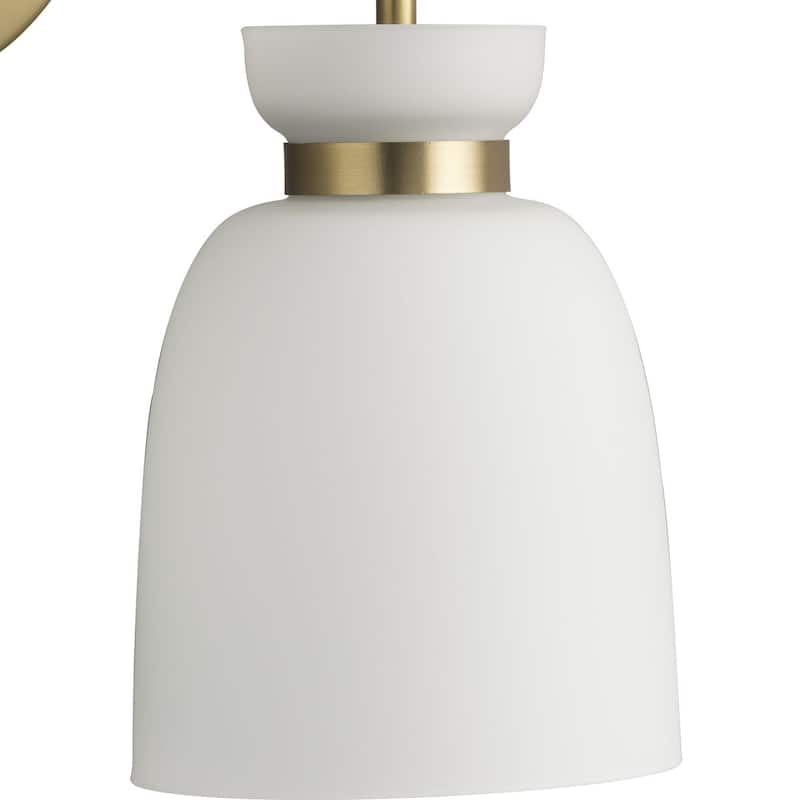 Lexie Collection Two-Light Brushed Gold Contemporary Vanity Light - 14 in x 6.62 in x 11 in