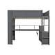 preview thumbnail 8 of 24, Twin/Full Size Gaming Loft Bed with Bulit-in Desk and LED Light, Wooden Loft Bedframe with Storage Shelves, Drawer and USB Ports