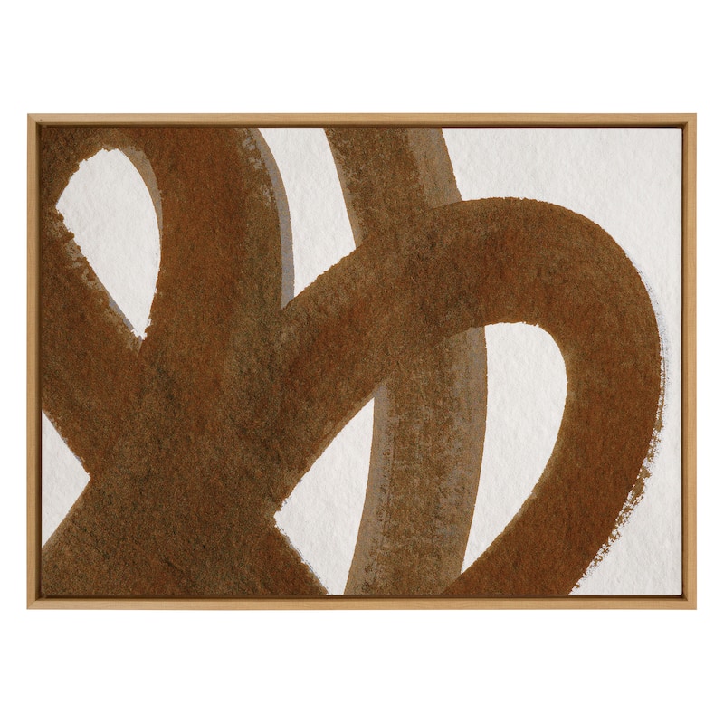 Kate and Laurel Sylvie Japandi 10 Brown Framed Canvas by Rocket Jack