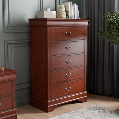 Furniture of America Devi Traditional Solid Wood 5-drawer Chest