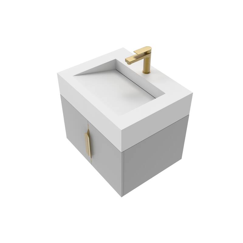 Nile 24-Inch Wall Mounted Bathroom Vanity Set w/ White Top