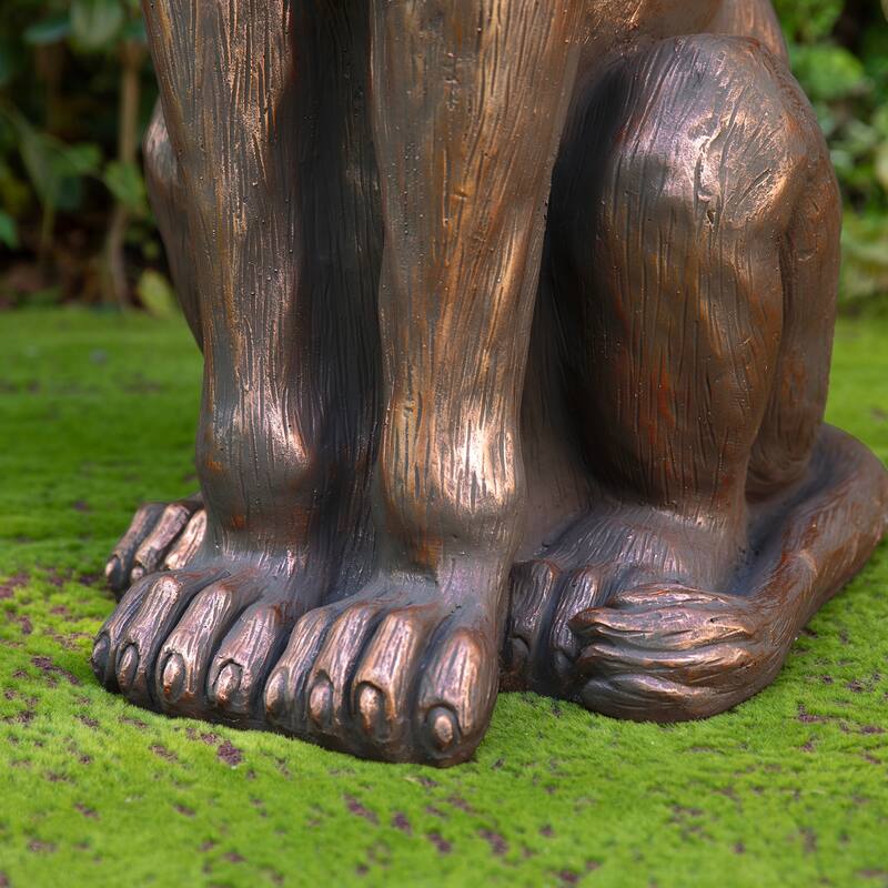 Glitzhome 36.25"H Oversized MGO Bronze/White/Black Sitting Lion Garden Statue