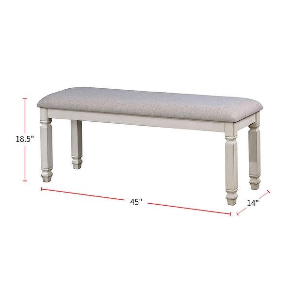 Fabric Padded Dining Bench in Antique White Bed Bath & Beyond 34319927