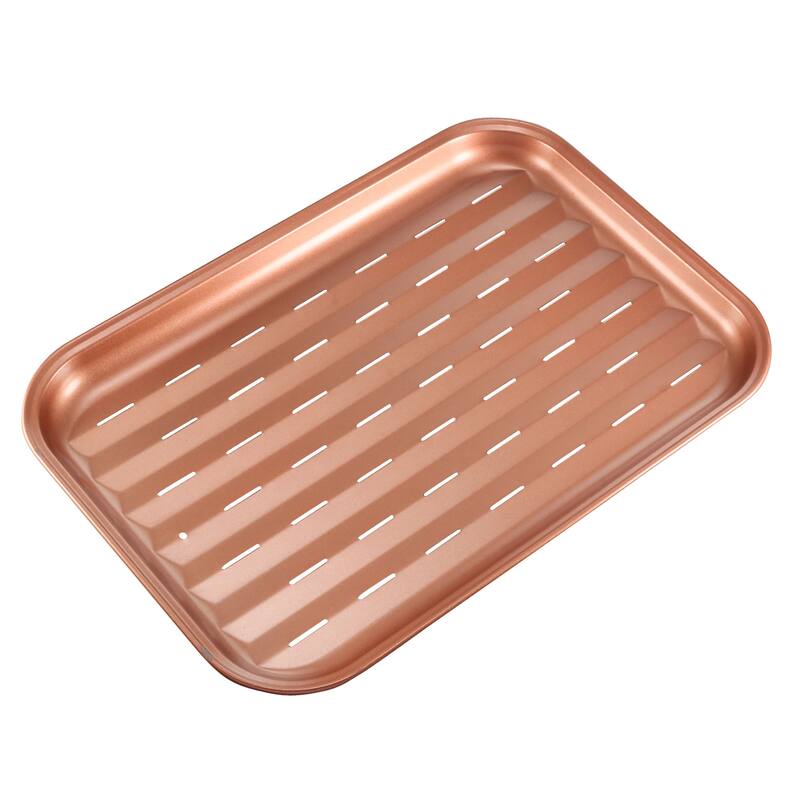 BBQ Grill Pans Carbon Steel Non-Stick Barbecue Trays for Grilling Meat - 13.39 x 9.45 x 0.79"(L*W*H)