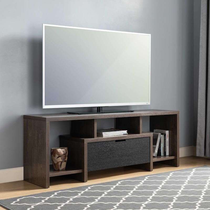 TV Stand with 1 Drawer and 3 Open Shelves