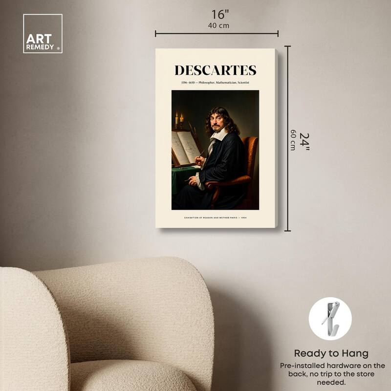 Cartesian Thinker Canvas by Art Remedy, Gallery Wrapped