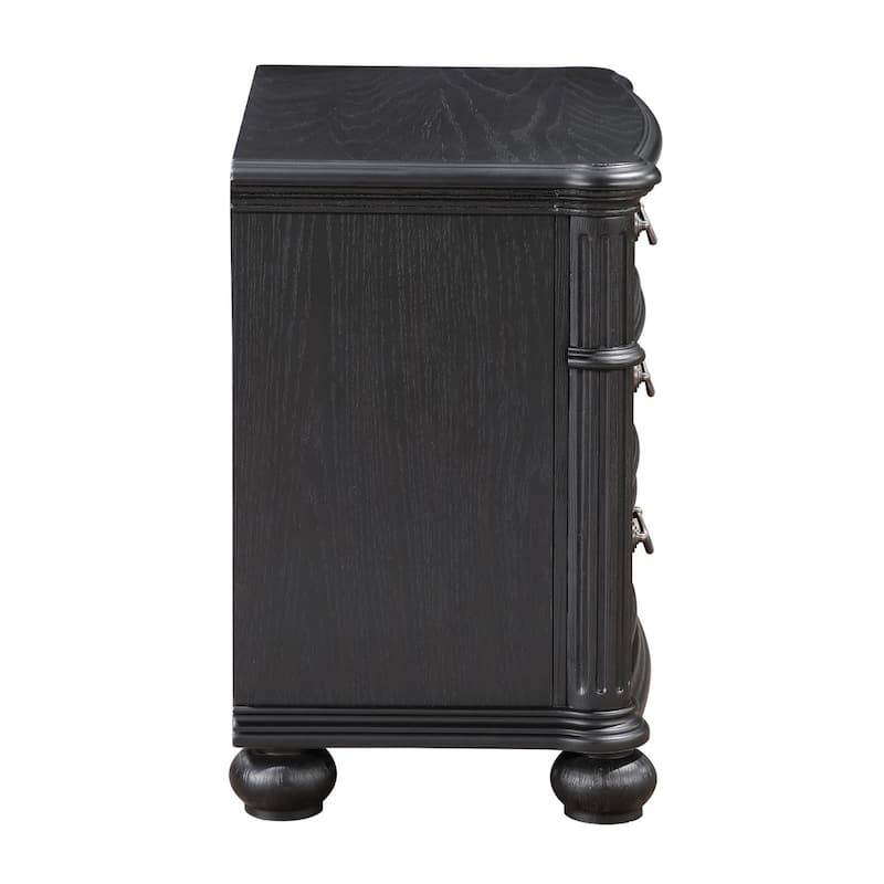 Taylor Black 3-drawer Nightstand