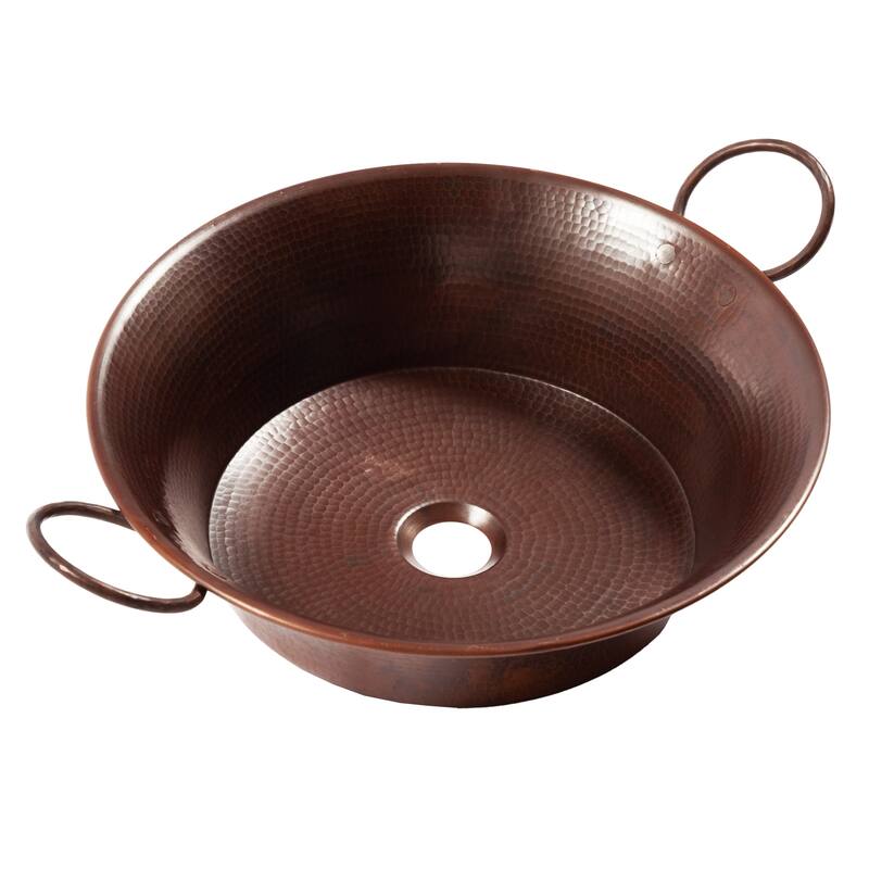 Copernicus Copper 21" Round Vessel Sink with Ashfield Vessel Faucet Kit
