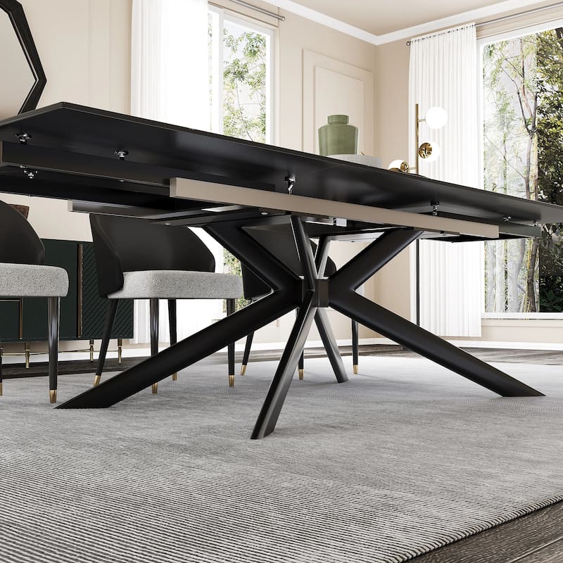 110.24'' Extendable Rectangular Sintered Stone Dining Table - 78.74" to 110.24"
