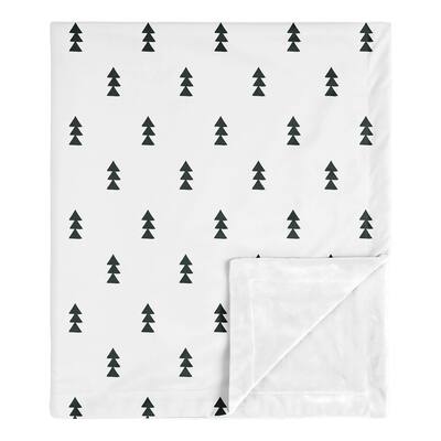 Black White Triangle Boy Baby Receiving Security Swaddle Blanket - Woodland Forest Tree for Bear Mountain Watercolor Collection
