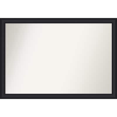 Oliver Narrow Non-Beveled Wood Framed Bathroom Vanity Wall Mirror