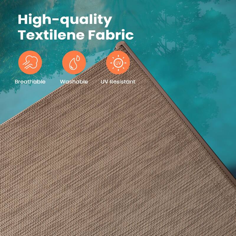 Pellebant 2PCS Patio Aluminum Adjustable Chaise Lounge Chair