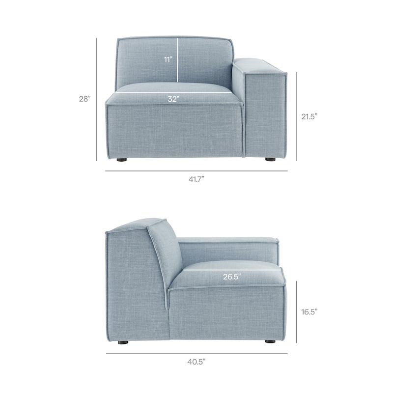 Restore 3-Piece Performance Fabric Upholstered Modular Sofa Set