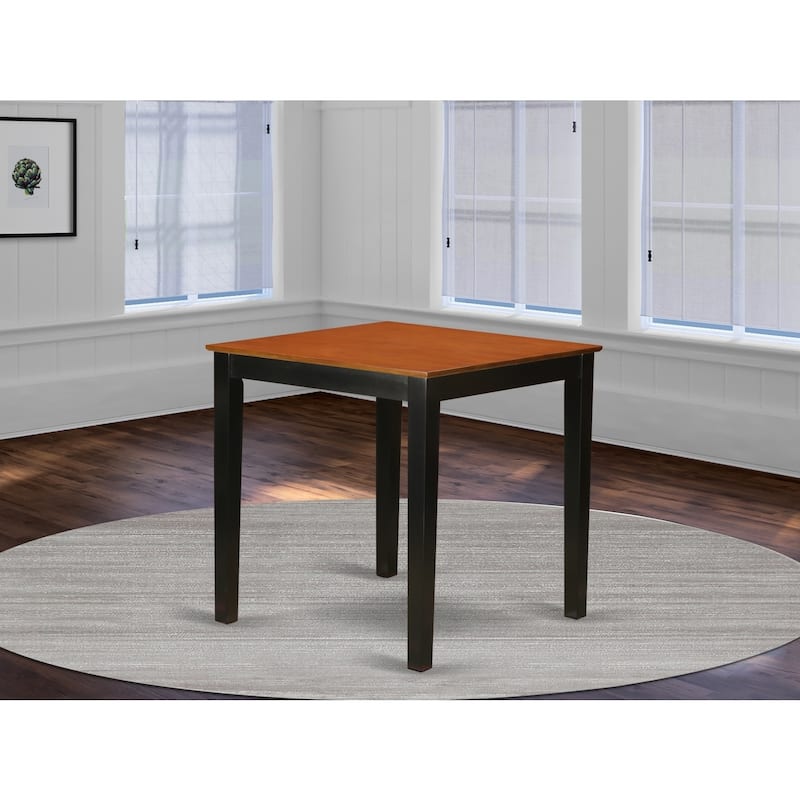 Counter Height Pub Table Set - 36 Inch Square Table, Oak Finish, Expansion Leaf