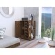 preview thumbnail 34 of 45, Bar Cart with 2 Open Shelves, 4 Casters, 6 Wine Cubbies, 2 Inner Shelves, and Cabinet - 23" W x14"D x 32"H