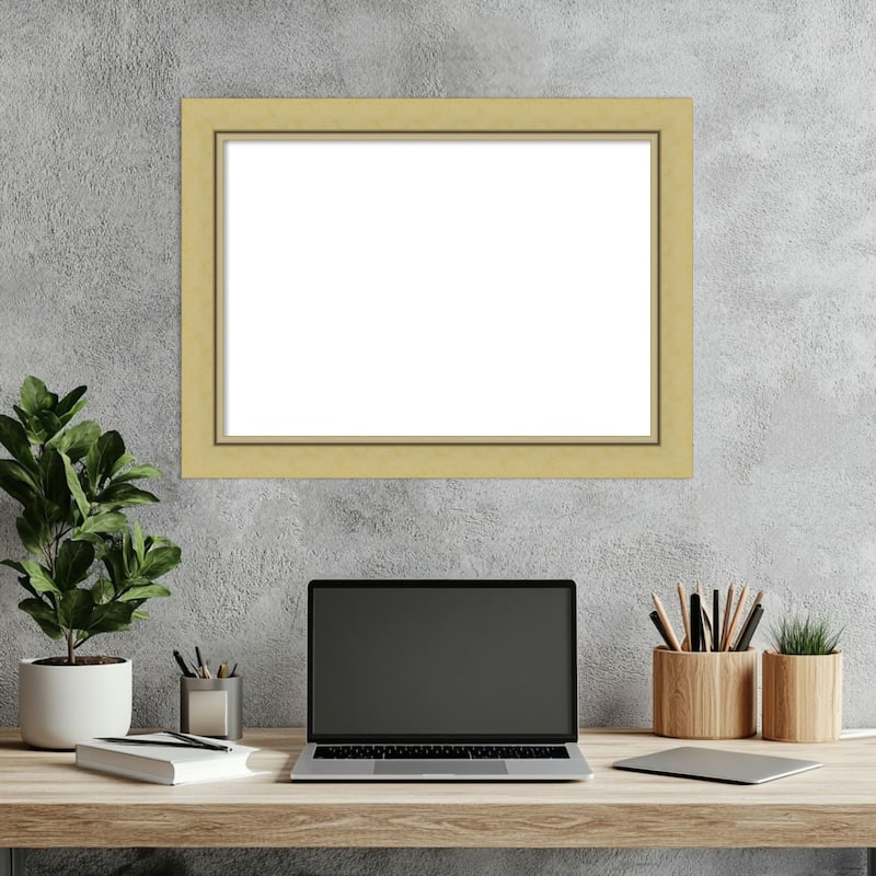Amanti Art Landon Gold Narrow Framed Dry Erase Magnetic Board