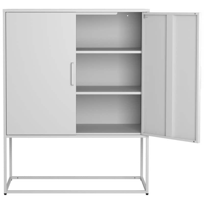 Modern Steel Storage Cabinet,Heavy Duty Buffet Sideboard with Adjustable Shelves