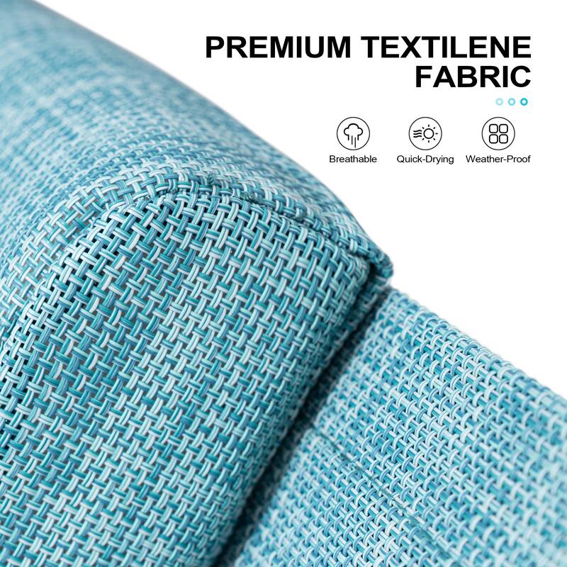 Crestlive Products Outdoor Adjustable Reclining Chaise Lounge Chair with Armrest