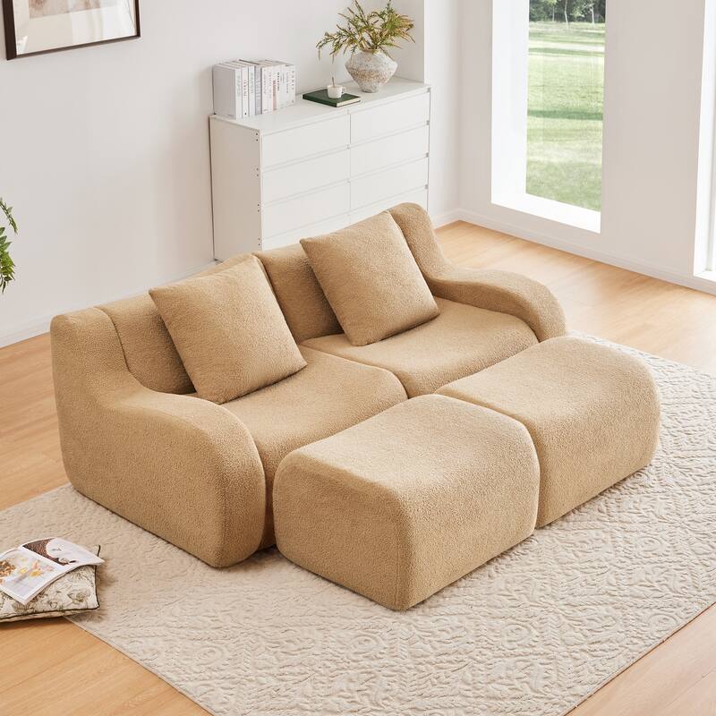 GDF Studio - Fairford 2-Seat Modular Sofa with Chaise & Curved Armrests