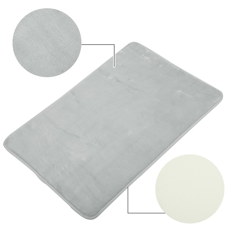 Solid Color Pattern Bathroom Rugs, Polyester Bath Mat, Machine Washable 90x60cm