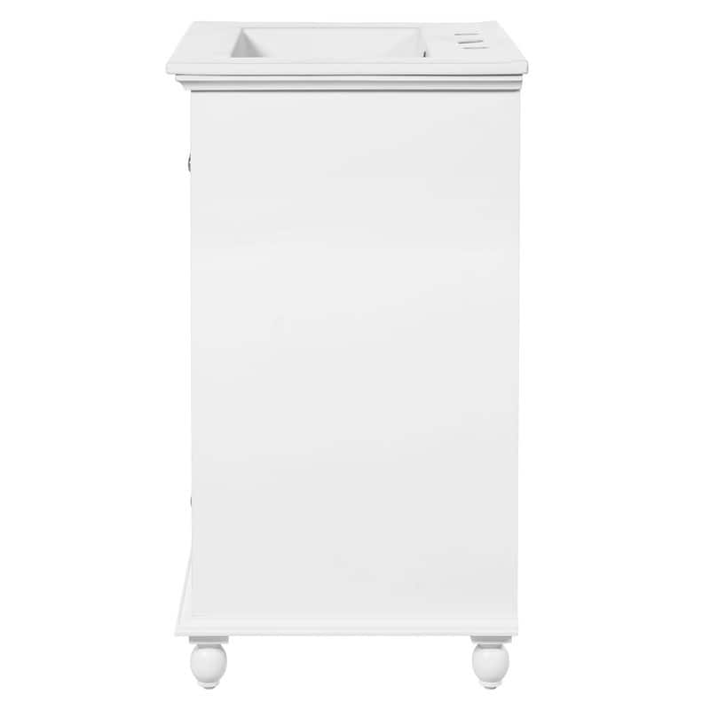 24" Bathroom Vanity with Ceramic Sink, Storage Cabinet with Soft-Close Doors and Drawer with Dividers