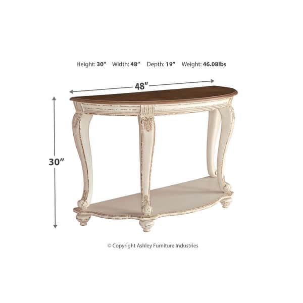 Realyn Sofa Table - White/Brown