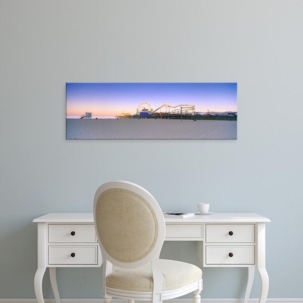 Easy Art Prints Panoramic Image 'Ferris wheel, SantMonicBeach, SantMonicPier,Los Angeles, California' Canvas Art