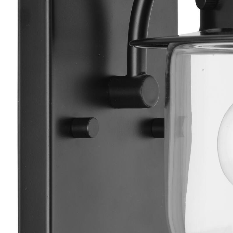 Northlake Collection One-Light Matte Black Clear Glass Transitional Bath Light - 5.87 in x 7.5 in x 8 in