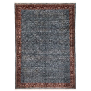 ECARPETGALLERY Hand-knotted Finest Agra Jaipur Light Blue Wool Rug - 6'10 x 9'4