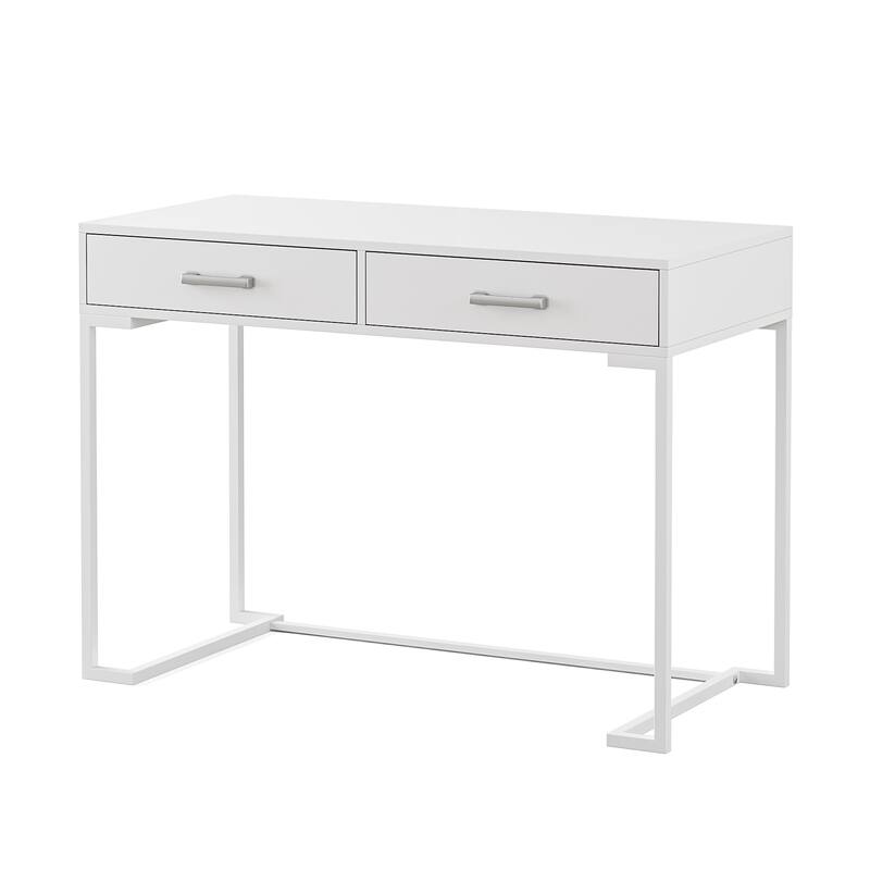 Modern Simple Computer Desk Writing Table with 2 Drawers for Home Office