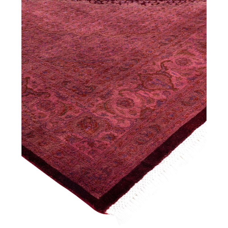 Overdyed One-of-a-Kind Hand-Knotted Area Rug - Pink - 6' 7" x 9' 8"