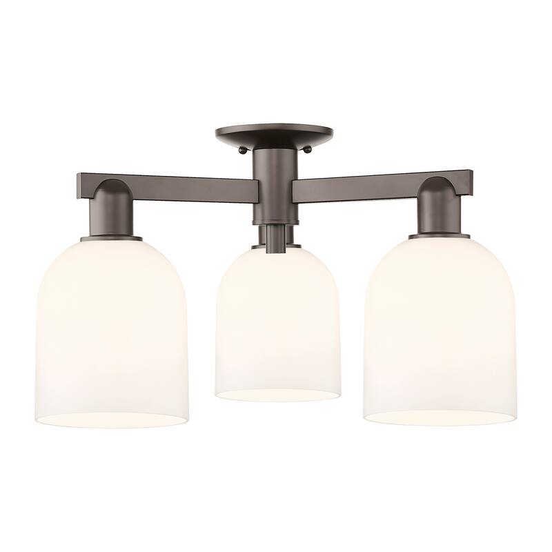 Innovations Lighting 716-3F-12-23 Bella Semi-Flush Bella 3 Light 23" - Oil Rubbed Bronze / White