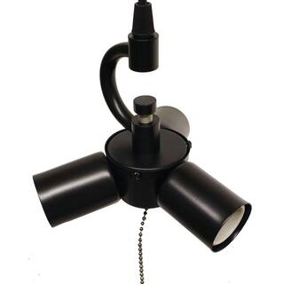 Pendant Light 3-Light Satin Black Vintage Ceiling Fixture Fabric Cord Home Lighting - 7.34