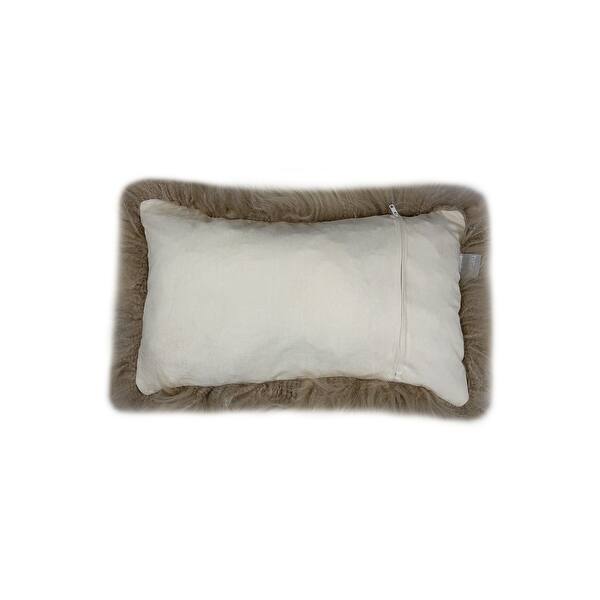 Set Of Two Taupe Natural Sheepskin Square Pillows Set Of Two Taupe Natural Sheepskin Square Pillows