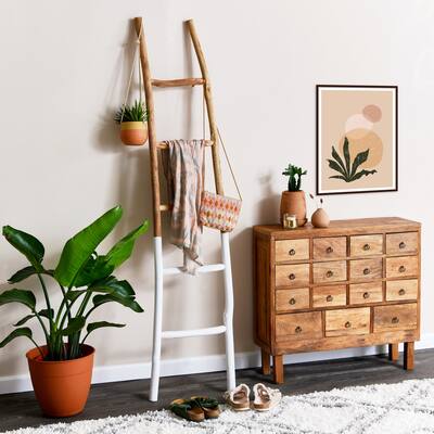 Solid Wood Decorative Blanket Ladder,