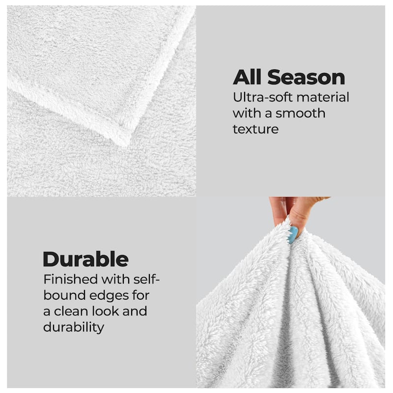 Superior Solid Fluffy Fleece Blanket, Plush and All Season