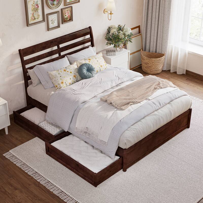 Emelie Platform Bed with Panel Footboard and Storage Drawers
