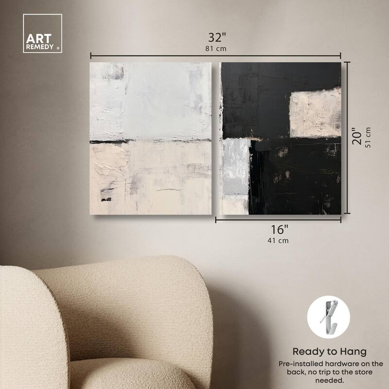Shattered Symmetry I Canvas Set of 2 by Art Remedy, Gallery Wrapped