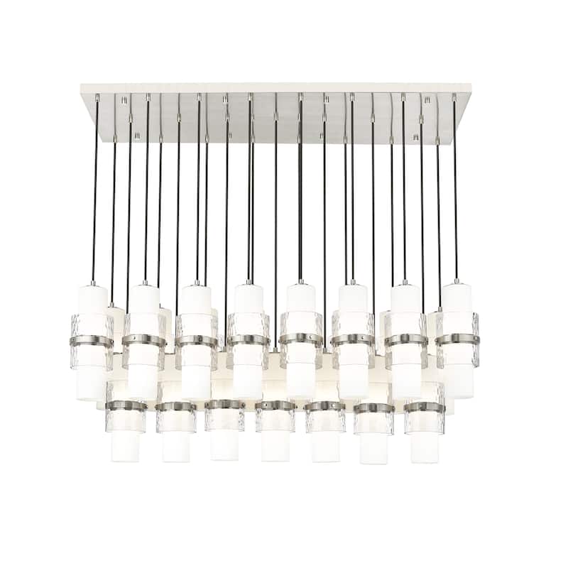 Cayden 23 Light Linear Chandelier in Brushed Nickel - Brushed Nickel
