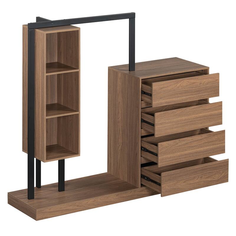 Modern Wardrobe with 4 Drawers and 3 Shelves