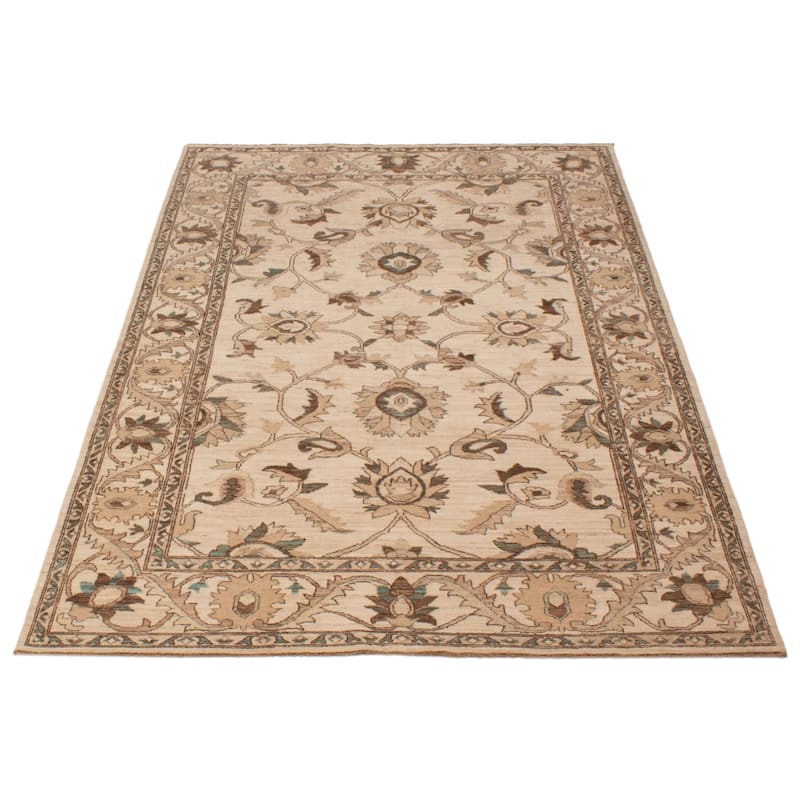 ECARPETGALLERY Hand-knotted Chobi Finest Cream Wool Rug - 5'11 x 8'9