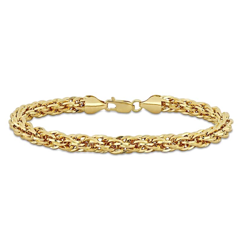 Miadora 6mm Infinity Rope Chain Bracelet in 14k Yellow Gold - 9 in